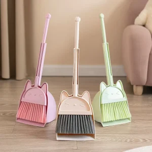 Mini Household Plastic Broom with Plastic Brush and Hanging Hole Dustpan for Cleaning Magic Broom for Home Use