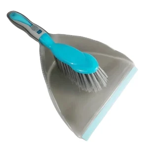 Mini Plastic Dustpan and Broom Set with Silicone Broom Head Soft Bristles Plastic Handle for Home Floor Cleaning