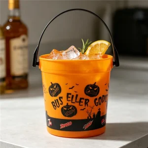 Mini Pumpkin Buckets Halloween Trick or Treat Candy Bucket Plastic Pumpkin Pail Halloween Party Supplies Popcorn Candy (Ghost)