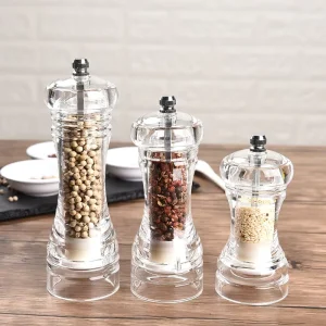 Mini Salt and Pepper Mills Manual Acrylic Pepper Mill Chilli Mill Pepper Grinder for Kitchen