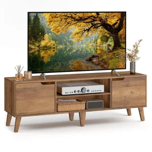 Minimalist TV Table for Studio Apartment Clutter free Media Console for Rental Friendly Home Living Unit