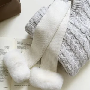 Mittens Knitted Winter Warm Elbow-Length Over-sleeves Needle Detection Durable Casual Gloves for Arm Daily Outdoor Use