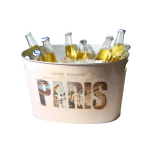 Model 022 OEM/ODM Large Capacity 15L Galvanized Iron Tin Ice Bucket Boat Shaped Custom Design for Party Use