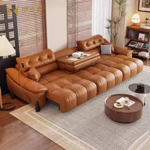 Model Foshan Factory Electric Reclining Three Seat Sofa Metal Soft Upholstery Zero Wall Clearance Simple Design First Layer