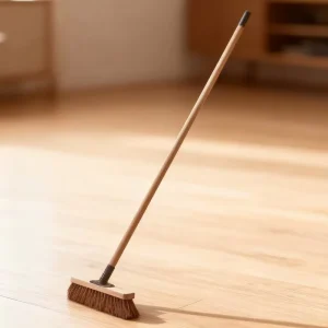 Model Mks1364 Mountain Palm Coconut Wood Brown Bristles Beechwood Iron Handle Extended-Length Broom