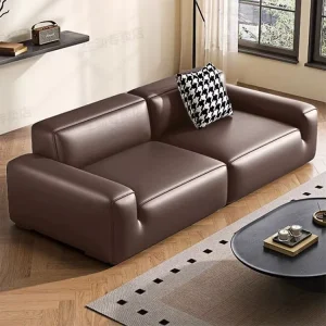Modern 2-Seater Leather Sofa for Small Apartments