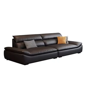 Modern 3-Seater Sectional Sofa for Living Room with Black Design Shapes