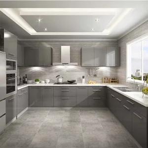 Modern 304 Stainless Steel Kitchen Waterproof Rustproof Free Installation Integrated Storage Metal Kitchen Cabinet for Apartment