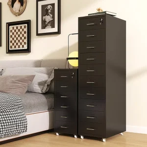 Modern 8 10 Drawer Mobile Metal Vertical File Cabinet Under Desk Office Furniture for Storage Bedroom Dresser
