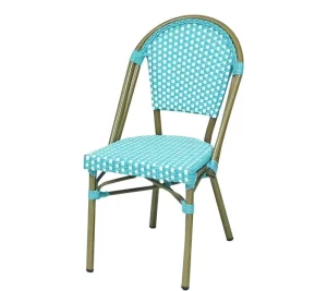 Modern All Weather French Bistro Chairs Multi Color PE Rattan Handwoven Wicker Camping Chair for Popular