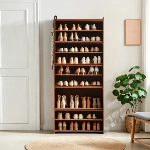Modern Bamboo Shoe Cabinet Large Adjustable Shelf Storage Multi Layer Shoe Rack Home Furniture for Living Room and Hallway