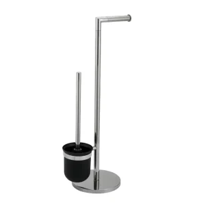 Modern Bathroom Multifunctional Stainless Steel Toilet Brush Stand With Paper Roll Holder