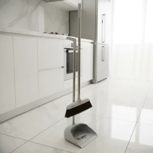 Modern Broom Dustpan Set Stainless Steel Broom Stick PP+PET Bristles Eco Friendly Durable Plastic Handle for Home Floor Sweeping