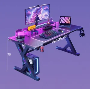 Modern Carbon Fiber E Sports Desk Home Office Commercial Furniture Robotic Gaming PC Study Writing Computer Table DIY Assembly