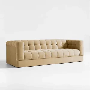 Modern Casual Cream Style Living Room Furniture Fabric Living Room Upholstered Three seater Sofa