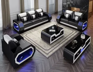 Modern Chesterfield Leather Sectional Sofa