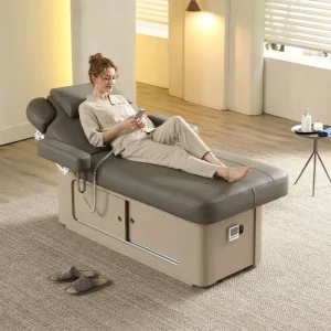 Modern Constant Temperature Heating Stainless Steel PU Leather Massage Bed Multifunctional Facial Eyelash Tattoo Salon Spa Home