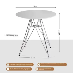 Modern Contemporary Extendable Foldable Metal Iron Frame MDF Wood Round Desktop Restaurant Dining Kitchen Dining Table
