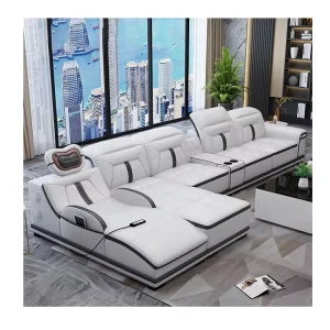 Modern Customizable Leather Sectional Smart Massage Projector Sofa Bed Set for Living Room Hotel Villa Factory Direct
