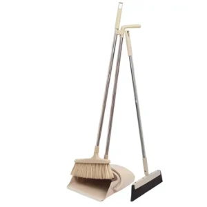 Modern Cute Durable Hygienic Home Cleaning Broom Set with Soft PET Fiber Head and Plastic Handle Portable Dustpan Floor Scraper