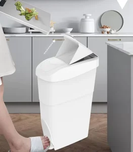 Modern Design 18L PP Plastic Hospital Foot Pedal Waste Bin Rectangular Trash Can with Cover for Recycling Fem Bin