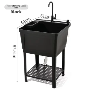 Modern Design Freestanding Detachable Durable Plastic Laundry Sink with Washboard Portable Hand Wash Hose Hook High Quality