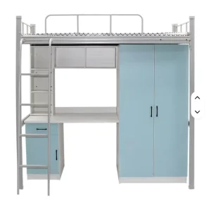 Modern Design Steel Metal Bunk Bed with Locker Staff Students Children Home School Students Hotel Apartment Warehouse Farmhouse