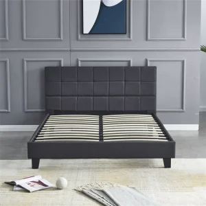 Modern Double Bed Frame Tufted Upholstered Wood with Latest Designs Yiqian Brand 1 Year Warranty 153x203cm