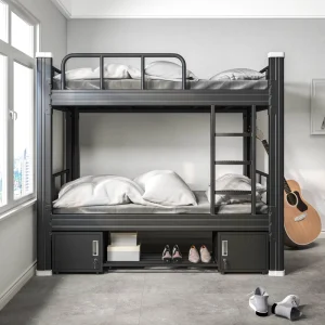 Modern Double Bed for Adults and Children Hot Promotion Metal Frame Bunk Dormitory Beds for Hotel and Apartment Use