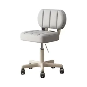 Modern Dressing Stool with Nail-Back Upholstery and Adjustable Swivel Feature