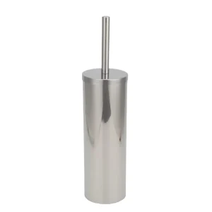 Modern Durable Round Stainless Steel Toilet Brush Holder For Bedroom Kitchen Hotel Bathroom Cleaning