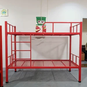 Modern Easy Assembly Foldable Portable Home Hostel Bedroom Furniture Black King Size Metal Frame Bunk Bed for Children
