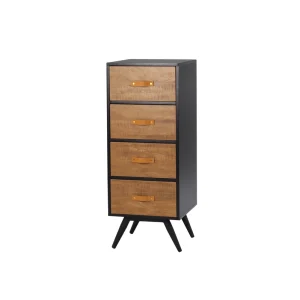 Modern Freestanding MDF Four Drawer Storage Cabinet Adjustable and Movable for Home Office School Workshop and Gym Use