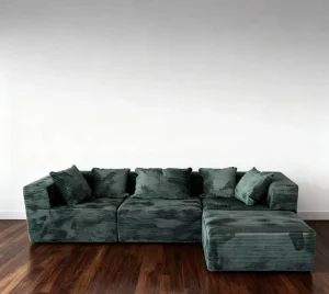 Modern Furniture L shaped Modular Compact Sofa Set. Customized for 3 4 5 6 7 Seats with Wool and Linen Blended Fabric