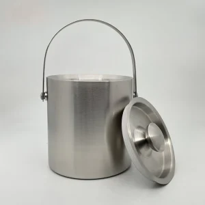 Modern High Quality Party Storage Ice Bucket Restaurant Cooling Bucket With Clip Lid Stainless Steel Ice Bucket