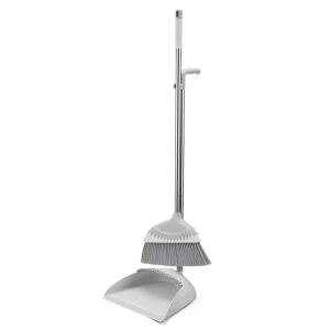 Modern Household Cleaning Tools Soft PP Bristles Broom Dustpan Set with Easy Cleaning Teeth Scrapping Design