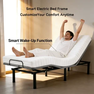 Modern Iron Adjustable Foldable Reclining Bed Frame Supports Remote Control Lifting Comfortable Quiet Bedroom School
