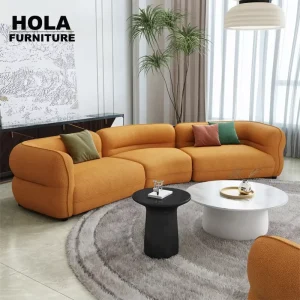 Modern Large Modular Convertible Boucle Fabric Sectional Sofa