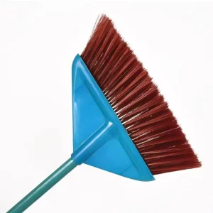 Modern Lightweight PVC Coated Wood Handle Broom Stiff Bristle Home Floor Cleaning