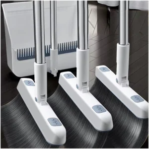 Modern Long Handle Soft Bristles Portable Lightweight Eco Friendly Home Cleaning Brush Plastic Broom and Dustpan Set for Pet Use