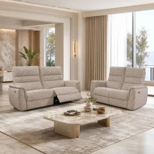 Modern Luxury Chenille Power Recliner Single Sofa Tiered Backrest Electric Reclining Accent Chair Living Room Furniture