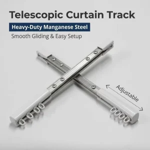 Modern Luxury Telescopic Curtain Track Durable Manganese Steel Manual Sliding Rail Adjustable Window