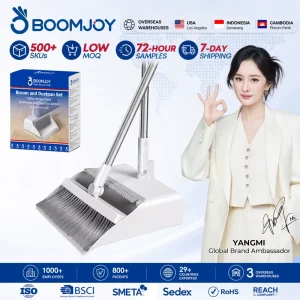 Modern Magnetic PP Broom Dustpan Set with 32cm Large Head Lightweight Durable Eco-Friendly Waterproof Indoor Use