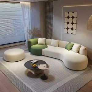Modern Minimalist Modular Curved Sectional Sofa