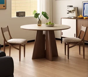 Modern Minimalist Solid Wood Dining Table Durable Eco Friendly Formaldehyde Standard 4 Seater Home Furniture for Apartment Villa