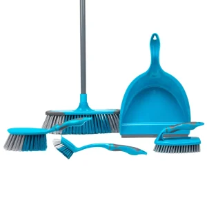 Modern Plastic Broom with Durable Plastic Handle Nylon Flagged Bristles and Medium Bristle for Outdoor Use