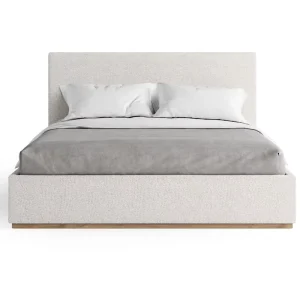 Modern Platform Lambswool Upholstered Full Size Bed with Storage and Gas Lift Wood Frame