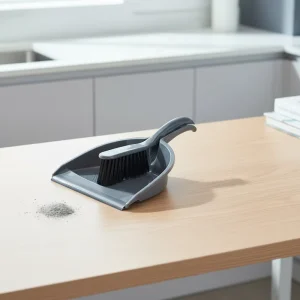 Modern Portable Mini Hand Desktop Cleaning Brush Set with Dustpan and Broom Pet Friendly Plastic Bristles