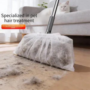 Modern Portable Vertical Household Broom Dustpan Set with Soft Bristles Disposable Dusting Covers for Pet Hair Dust Cleaning