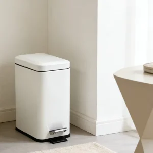 Modern Rectangle Waste Bin Durable Stainless Steel Foot Pedal Trash Can